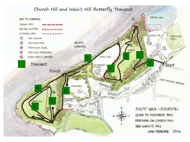 Poets Walk Butterflies Transect map