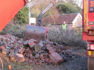 the rubble collected at half past seven the next morning